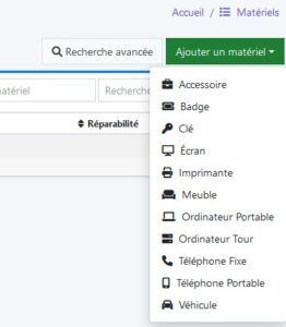 ajouter un matériel