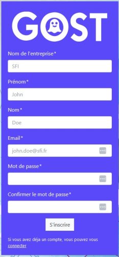 Inscription Gost matériel SFI